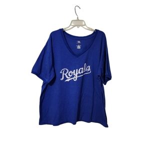MLB Genuine Merchandise  Women's  Size 2X  Short sleeve  V-neck  KC Royals  Tee